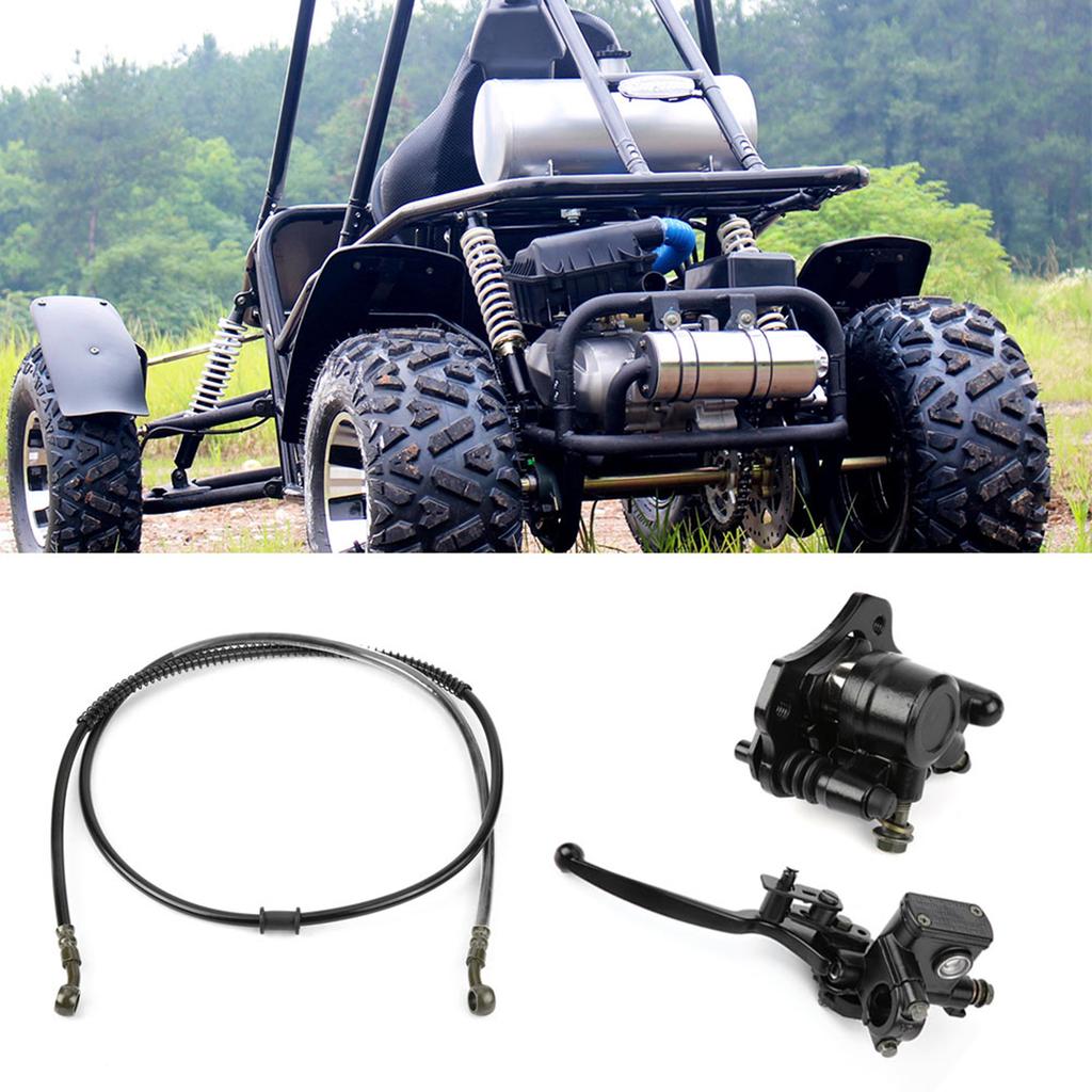 Hydraulic Rear Disc Brake Caliper System, High Strength Aluminum,   Design, Anti-Rust, Wear Resistance for Quad Dirt Bike ATV Black