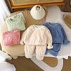 Children's Autumn and Winter Pajamas Set Boys and Girls Plush and Thickened Home Clothes Warm Children's Clothing Two-piece Set