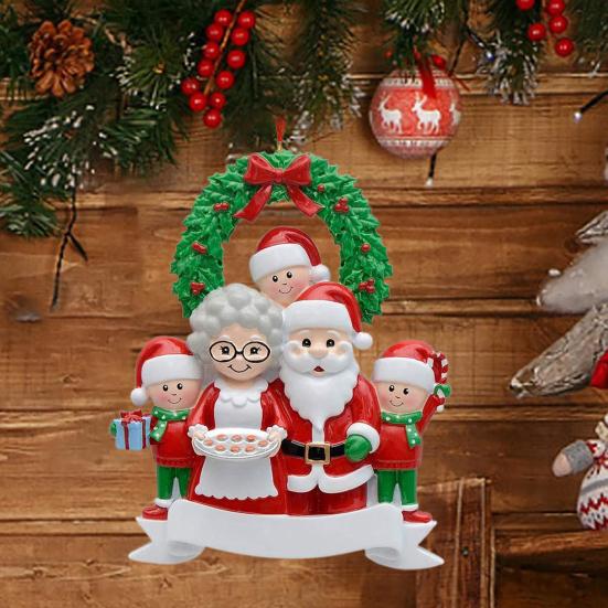 Christmas Pendant Santa Claus Family Hanging Pendant Classic Colors Family Theme Festive Atmosphere Decor