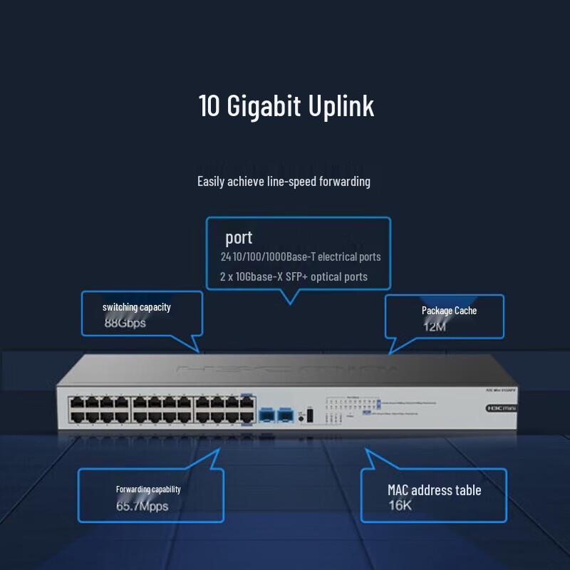 H3C Mini S1226FX 24-Port Gigabit Enterprise Switch