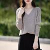 Autumn New Women's Knitted Sweater Andy Fleece Sweater Women's V-neck Long-sleeved Bottomed Prismatic Sweater Women's Batch