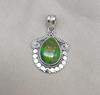 Green Copper Turquoise Pendant Necklace: 925 Sterling Silver Boho Jewelry
