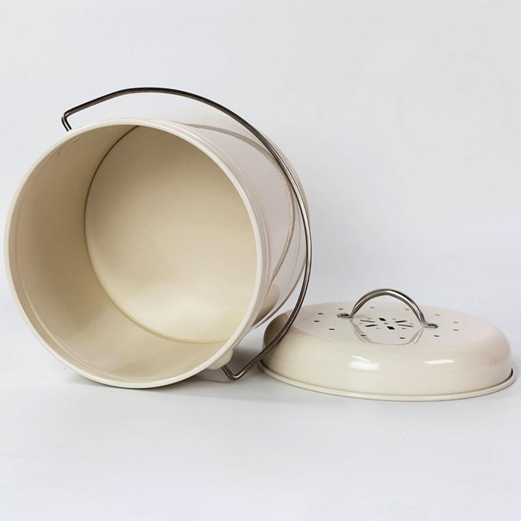 Kovový kuchyňský kompostér Kuchyňská deska Kuchyňský odpadkový koš s víkem na zbytky jídla Farmářský odpadkový koš