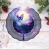 Metal Butterfly Wind Spinner 2D Kinetic Garden Decor with Colorful Flowers and Leaves for Outdoor Patio Yard Backyard Decoration