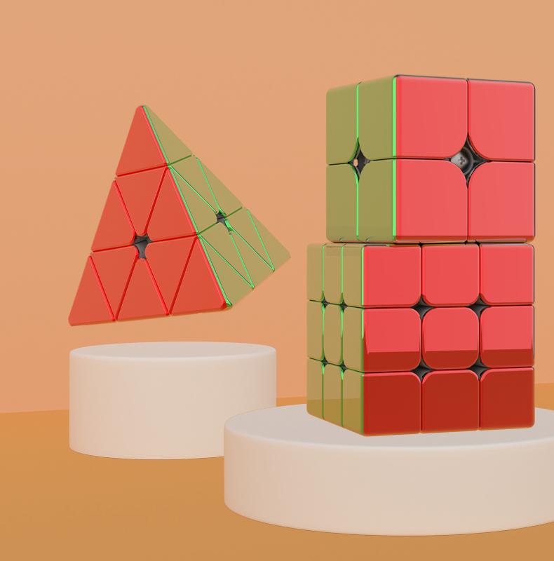 Sengso Speed Plating Magic Cube 2X2 3X3 Pyramid Stickerless Magnetic Smooth Cube Educational Toys