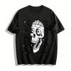 Skull With Brain Print Cool Streetwear Casual Graphic Tee Pure Cotton T-shirt