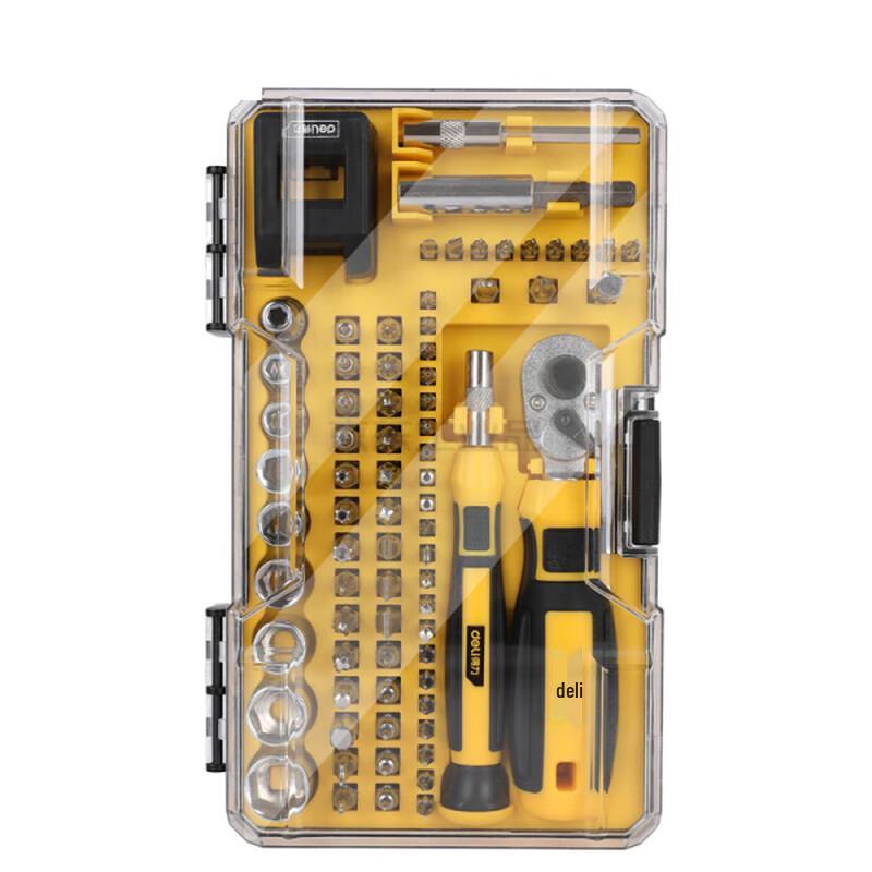 Deli Ratchet Screwdriver & Wrench Set 75-piece set