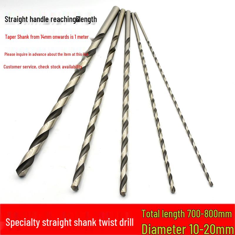 Specialty 700/800mm Extended Straight Shank Twist Drill Bit – High-Speed Steel for Woodworking, Stainless Steel, Iron.