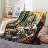 Wolf Print Flannel Blanket, High Quality Comfortable for All Seasons, Home Decor, Warmth and Comfort, Perfect for Christmas Gifts