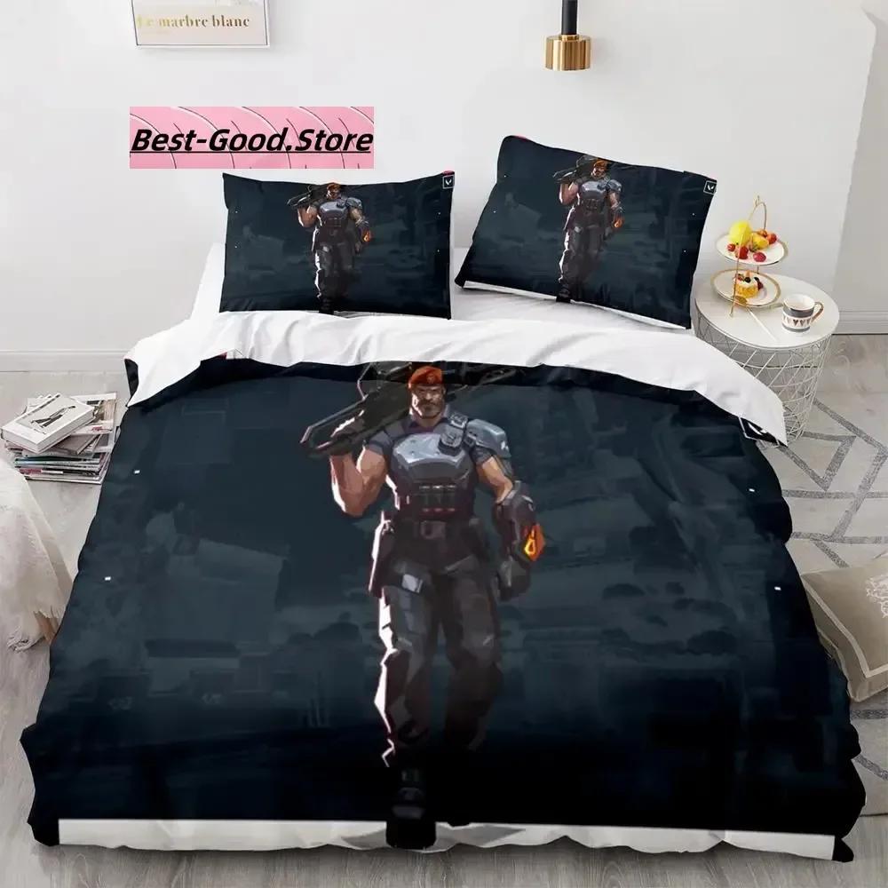 Gaming Valorant Beding Set Single Twin Ful Quen King-Sized Dimensionsd Dimensions Bed Linen Set Aldult Kid Bedrom Duvetcover Sets 3D Print Anime 039