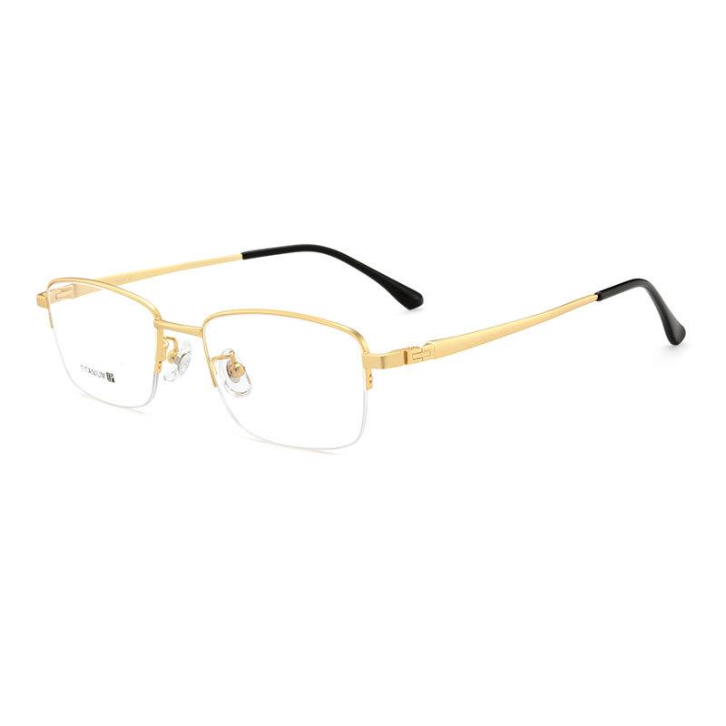 Luxury Semi-Rimless Pure Titanium Anti-Blue Light Glasses