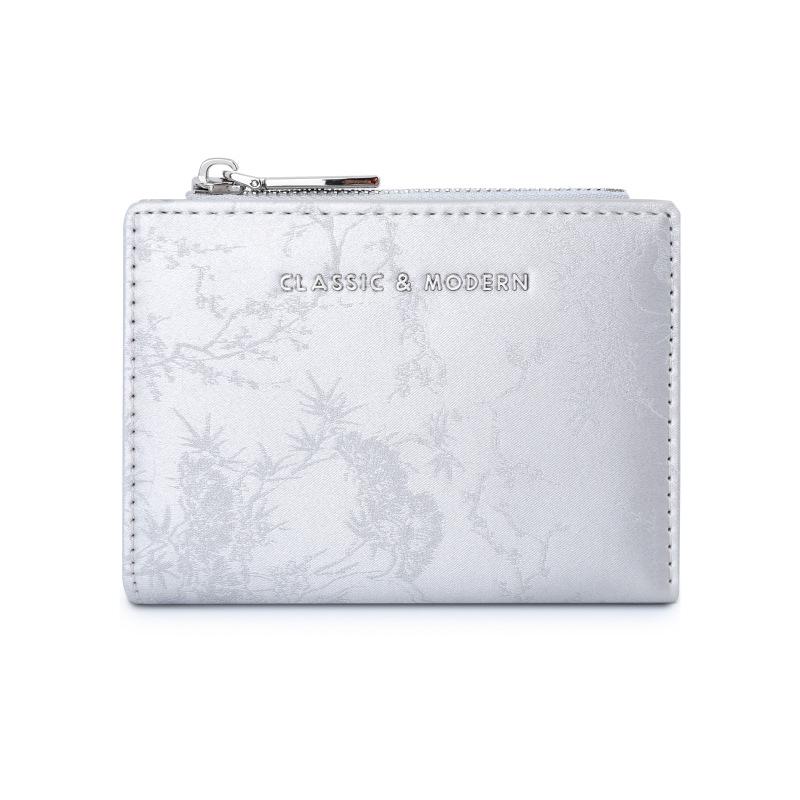 

Tailian Chinese Silk Coin Purse - Elegant Ladies High-End Wallet серебряный