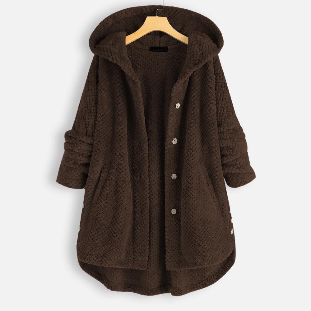 Manteau à capuche réversible en velours pour femmes, automne et hiver