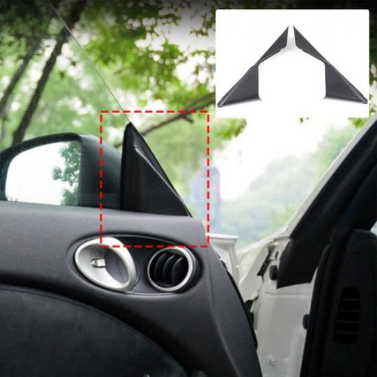 Matte Black ABS Front Triangular A Pillar Trim Cover For Nissan 370Z 2009 -