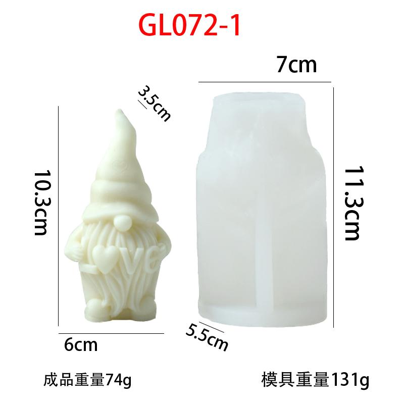Holding Love Santa Claus Silicone Candle Mold 3D Handheld Heart Shaped Dwarf Sculpture Gypsum Resin Soap Molds Christmas Gift