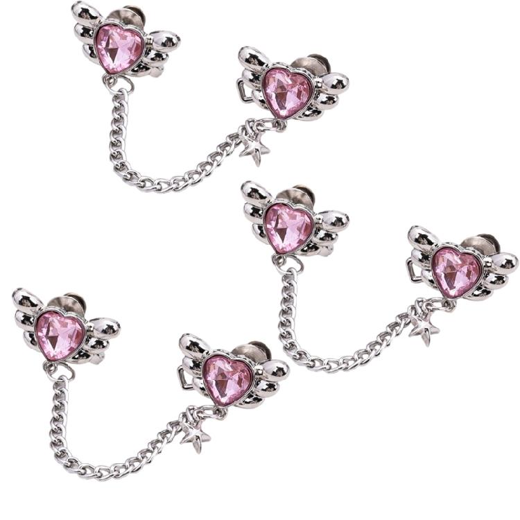 

Crystal Heart Design Waist Fitness Pin Buckle 3Pcs Waist Adjusting Tool For Jeans And Trousers Women Waist Decoration серебряный