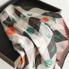 British plaid small fresh silk scarf sunscreen shawl versatile floral scarf imitation silk 71cm square scarf professional scarf
