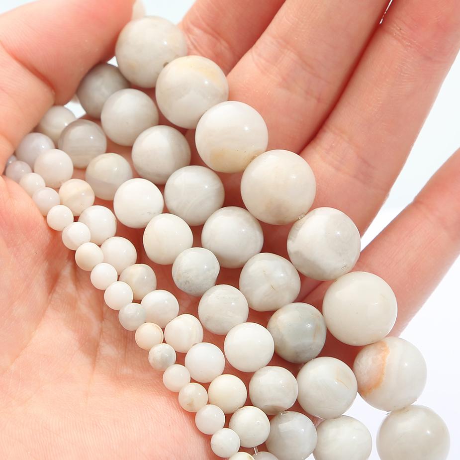 

Круглые бусины из натурального белого сумасшедшего агата диаметром 4–12 мм для изготовления ювелирных изделий своими руками 6mm 61pcs белый