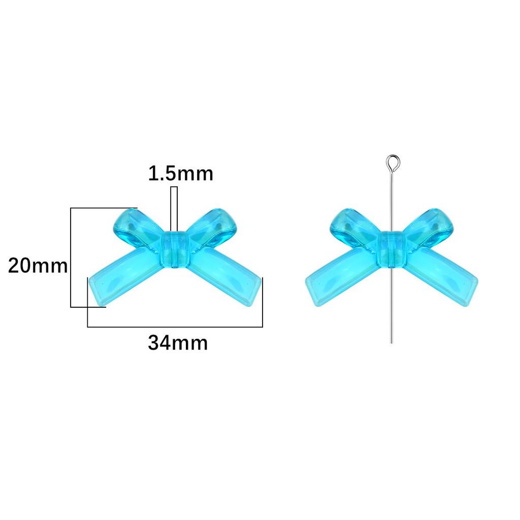 4Pcs Plastic Acrylic Butterfly Bowknot Bows Beads Charm for Necklace Bracelet Earring Hair Ornaments DIY Jewelry Accessories