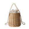Straw Crossbody Tote Bags for Women Rattan Woven Purses and Handbags Ladies Pearl Beach Shoulder Hand Bag