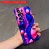 2DFlat Samsung Phone Case Vibrant Pink Blue Fluid Art Phone Case Applicable To Galaxy S23 S24 S25ULTRA S26 A12 A14 A15 A16 A54 A55