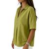 Women's Fashionable Loose-Fit Short-Sleeve Casual Shirt With Half-Zip