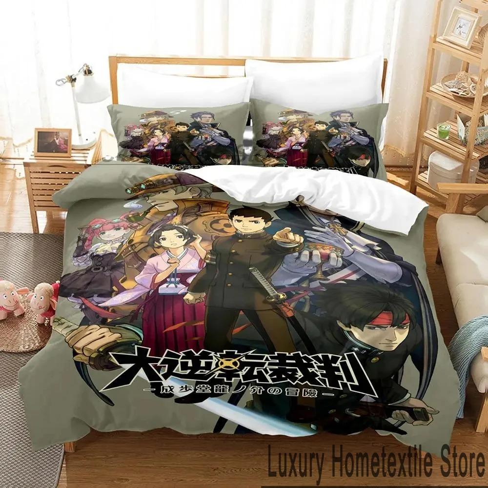 

Modern Classic 3D Print Ace Attorney Anime Boys Girls Size Bed Adult Home Textileextile Twin Queen King Quilt Comforter (quilt)-EU Single(135*200cm)3pcs