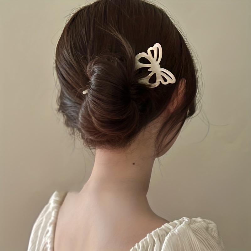 Leopard Hair Fork Head Plate - Elegant Retro Hairpin for Back Head, Simple Chic Hair Accessory for Women, Hair Styling Tool with Secure Grip