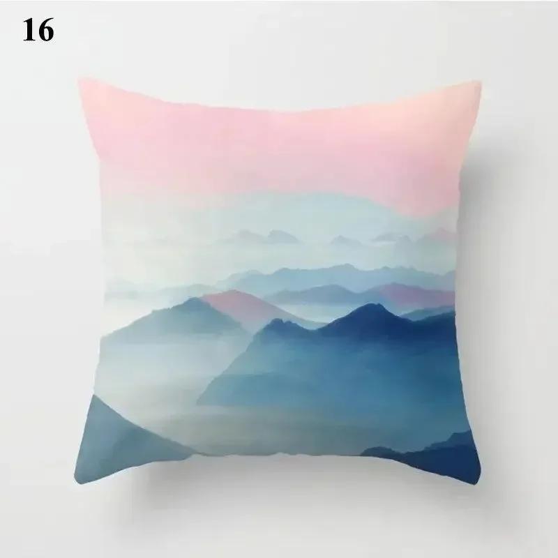 Luxury Home Decor Pillow Cover Living Room Sofa Cushion Cover Mountain Forest Pattern Cushion Cover