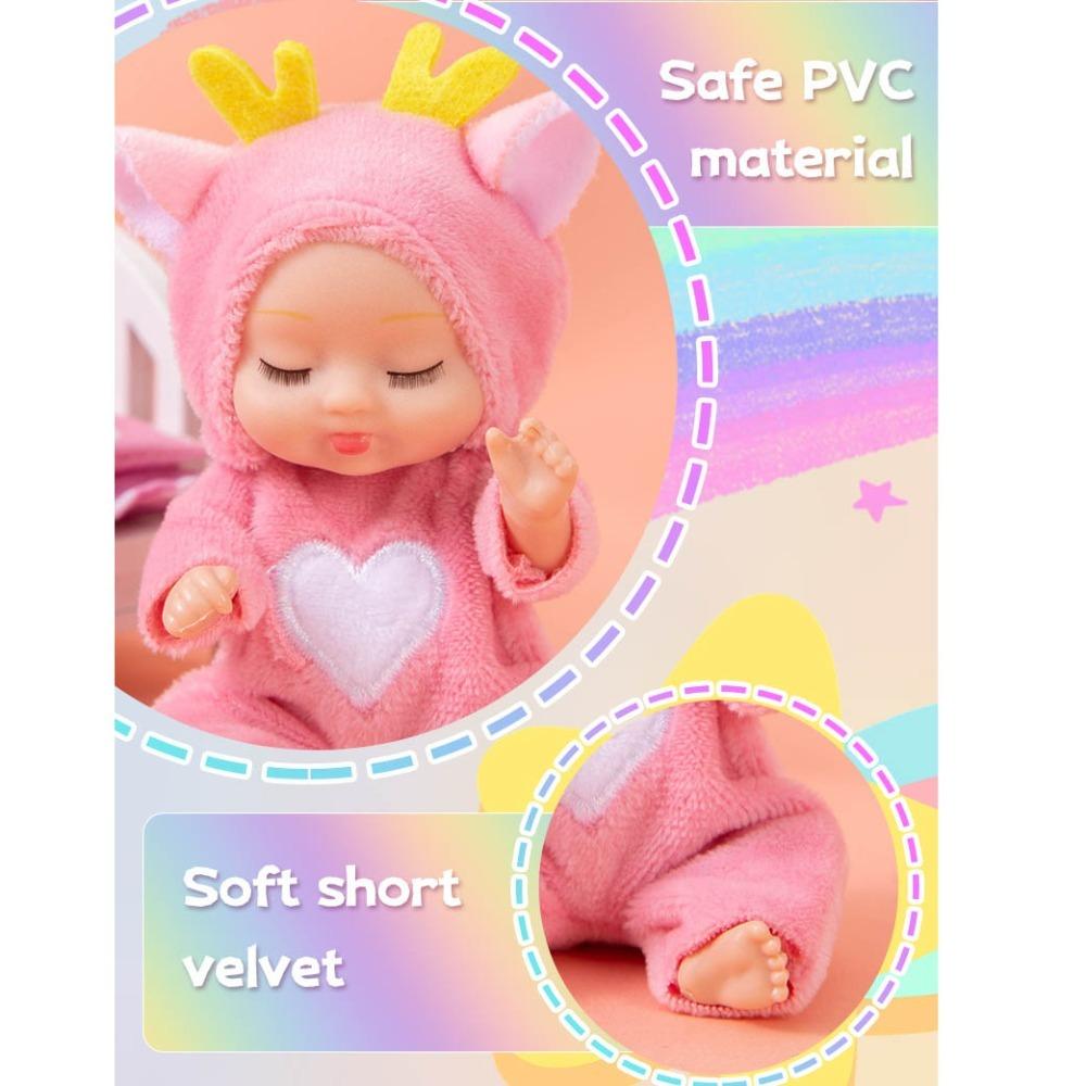 Animal Pattern Clothes Reborn Doll Smile Baby Series Realistic Toys  for Kids Girls