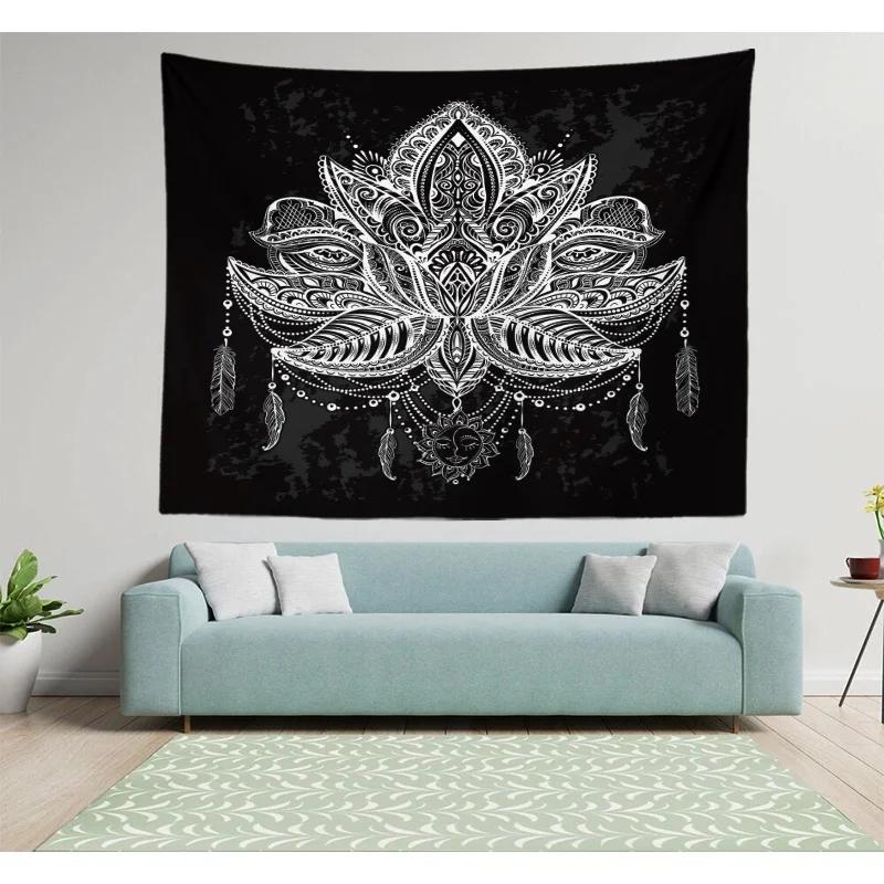 Home Decor Living Room Bedroom Tapestry Mandala Sun Lotus Wall Sofa Hanging
