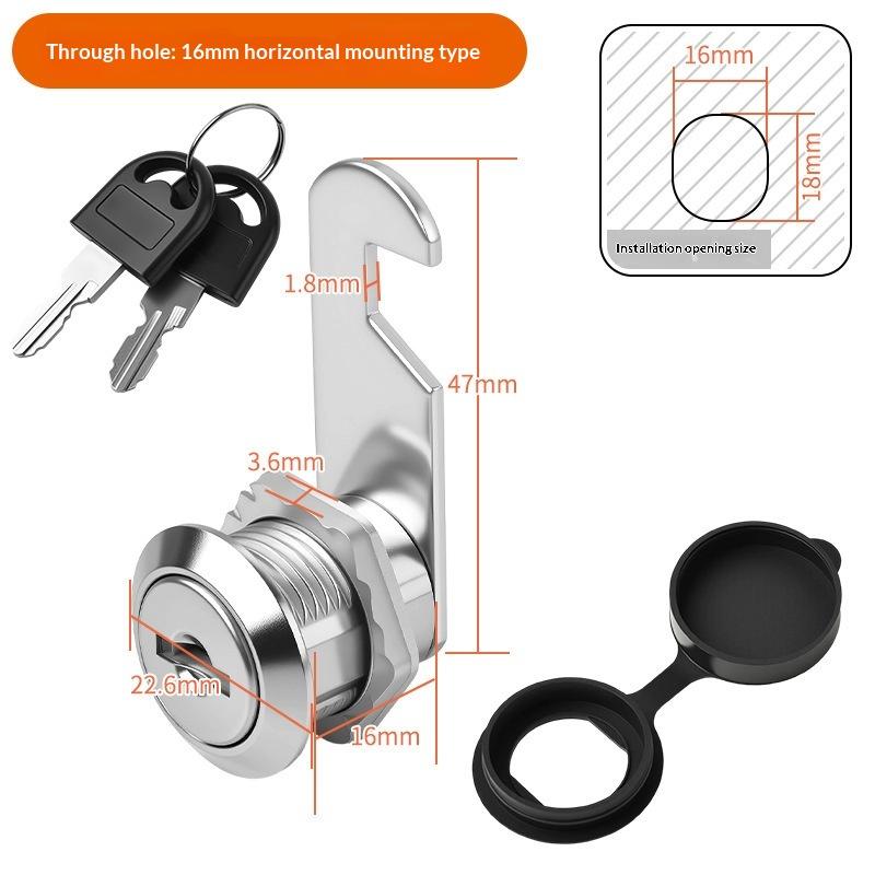 Zinc Alloy Cam Lock With Waterproof Cover Cabinet Drawer Mailbox Latch Lock With 2 Keys For Furniture