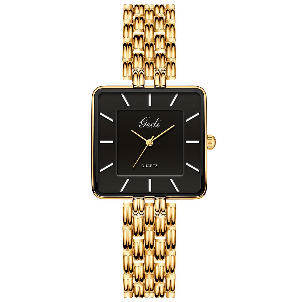 Herrenuhr Business Schlicht Quadratisch Paaruhren Wasserdicht Edelstahl Premium Ultraflach Damenmode Quarz Armbanduhren