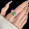 Exaggerated Geometric Ring Candy Color Big Dome Plain Ring Resin Rhinestone Ring  Women