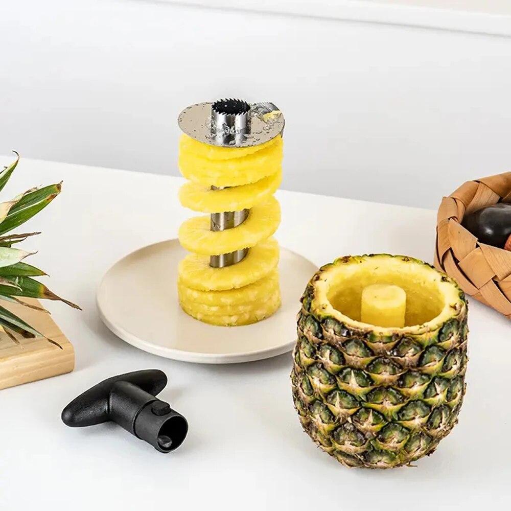 1 éplucheur d'ananas en acier inoxydable, trancheur d'ananas, coupe-fruits, trancheur facile, éplucheur, gadget de cuisine, livraison rapide