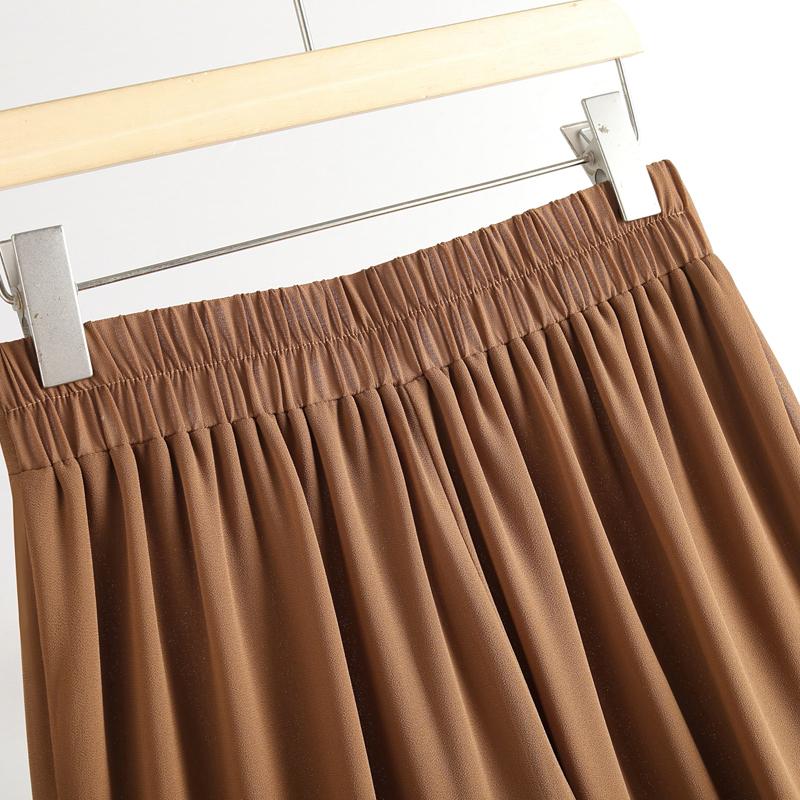 Elegant Summer Chiffon Wide Leg Pants Women Fashion Summer High Waist Pants Vintage Clothes