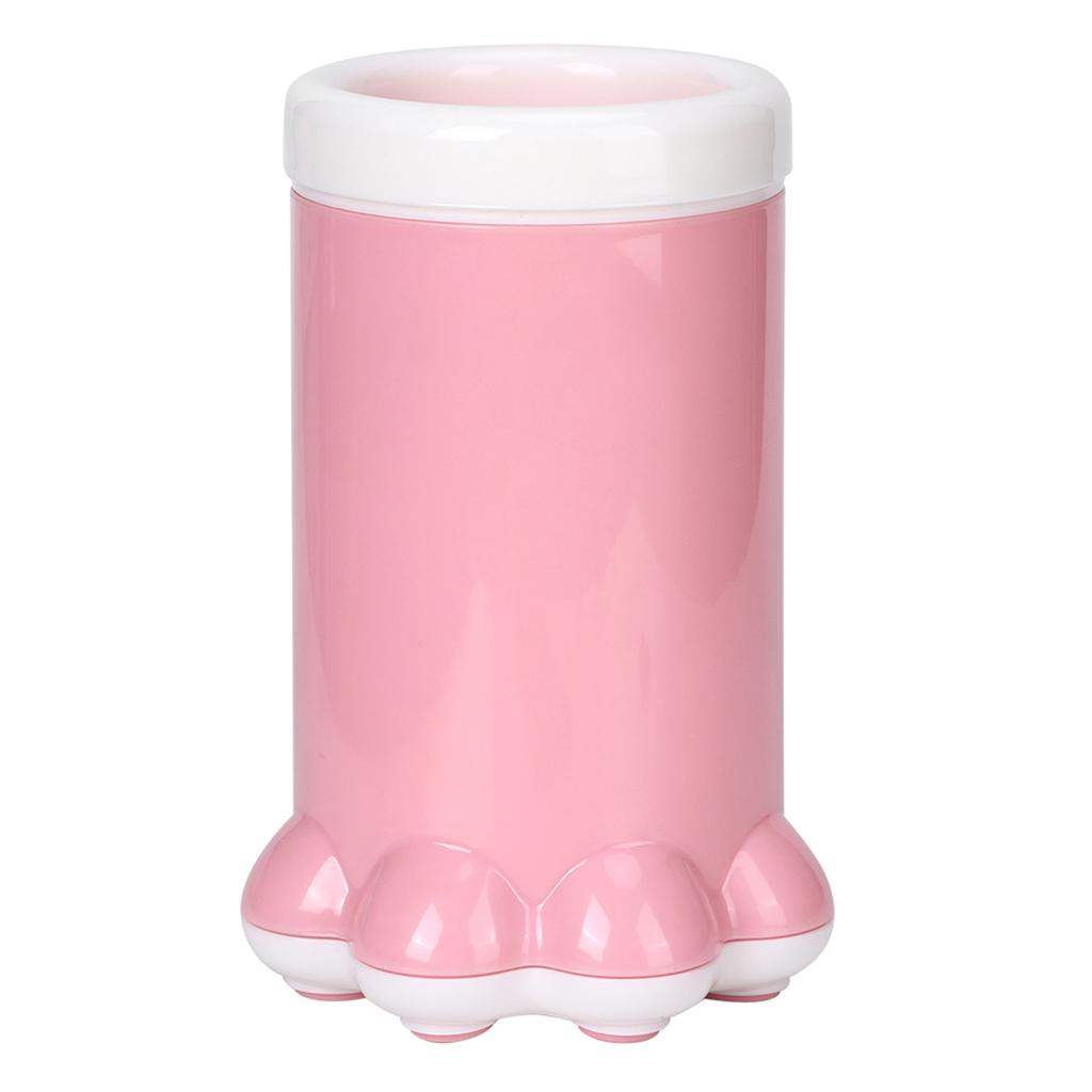Cute Pet Cat Dog Dirty Paw Cleaning Cup Silicone Non Slip Cleaning Tool Grooming Cup(Pink )