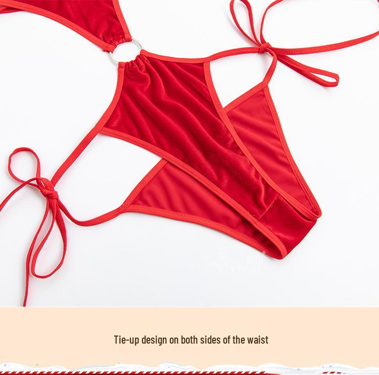 Yi Yue Lingerie Christmas Lace-Up Sleepwear Temptation Role Play Set 8344