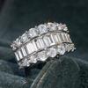 CopperSparkling Crystal Cubic Zirconia Wedding Band Rings for Women Fashionable Female Jewelry Daily Party