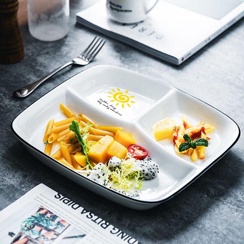 Nierxin 211 Keramický talíř s přihrádkami pro kontrolu porcí