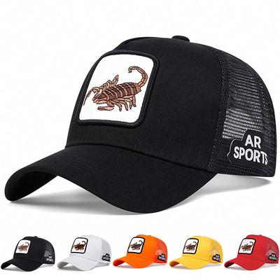 Unisex Scorpion Embroidery Baseball Net Caps Spring Summer Outdoor Adjustable Casual Hats Dad Hat Sunscreen Hat