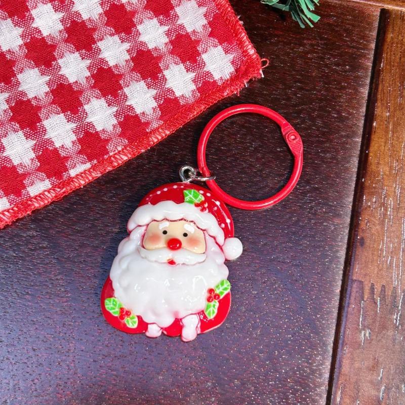 Cute Christmas Keychain Cartoon Santa Claus Christmas Tree Pendant Backpack Hanging Decoration For Women Men Year Gift