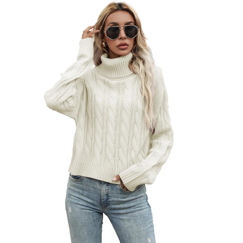 Women's Autumn and Winter Long-sleeved Versatile Knitted Sweater Top Multi-color