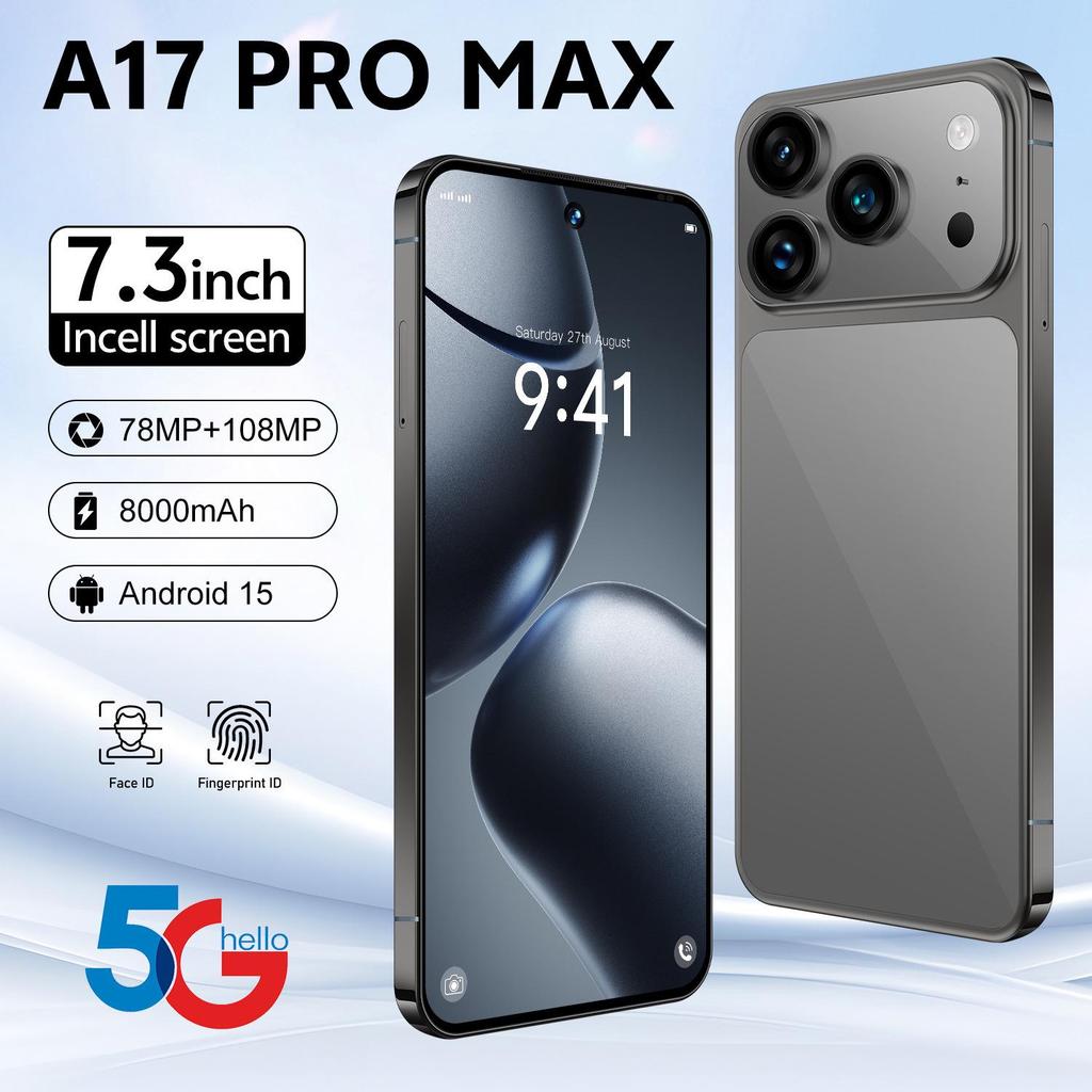 Smartphone A17 Pro Max: 7.3-inch Android, 16GB RAM + 1TB ROM