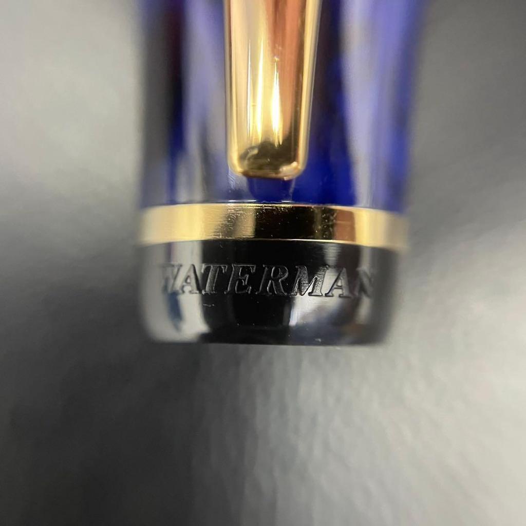 Used WATERMAN Fountain Pen, Blue Marble, Unused, With Case