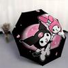 Kuromi,My Melody Automatic Folding Umbrella-Simple 8-Rib Design, Bright Cartoon Pattern, Durable Iron Frame, Suitable For Travel, Outdoor, B