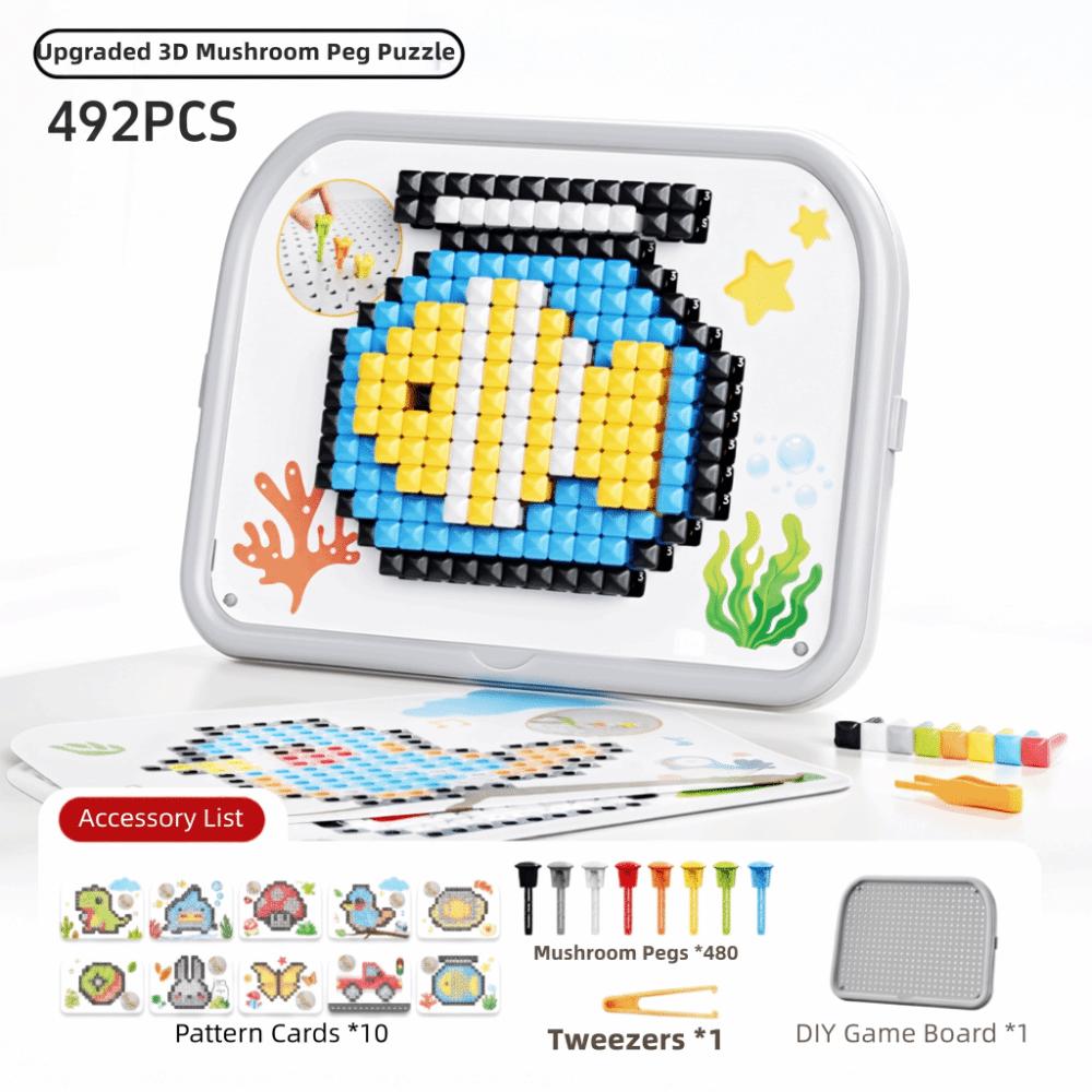 Fine Motor Mushroom Nail Puzzle Toy Concentration Training Peg Puzzle Toy 3D Puzzle Toy Children