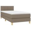 Maison Exclusive - Sommier à lattes de lit avec matelas LED Taupe 90x200 cm Tissu