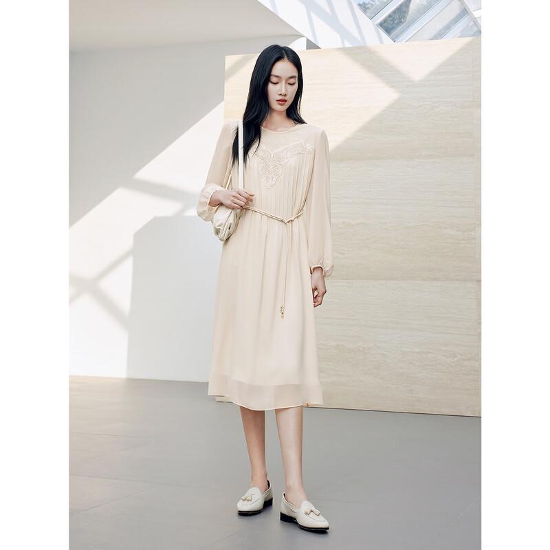 Anna Co Elegant Lace Chiffon A-Line Dress