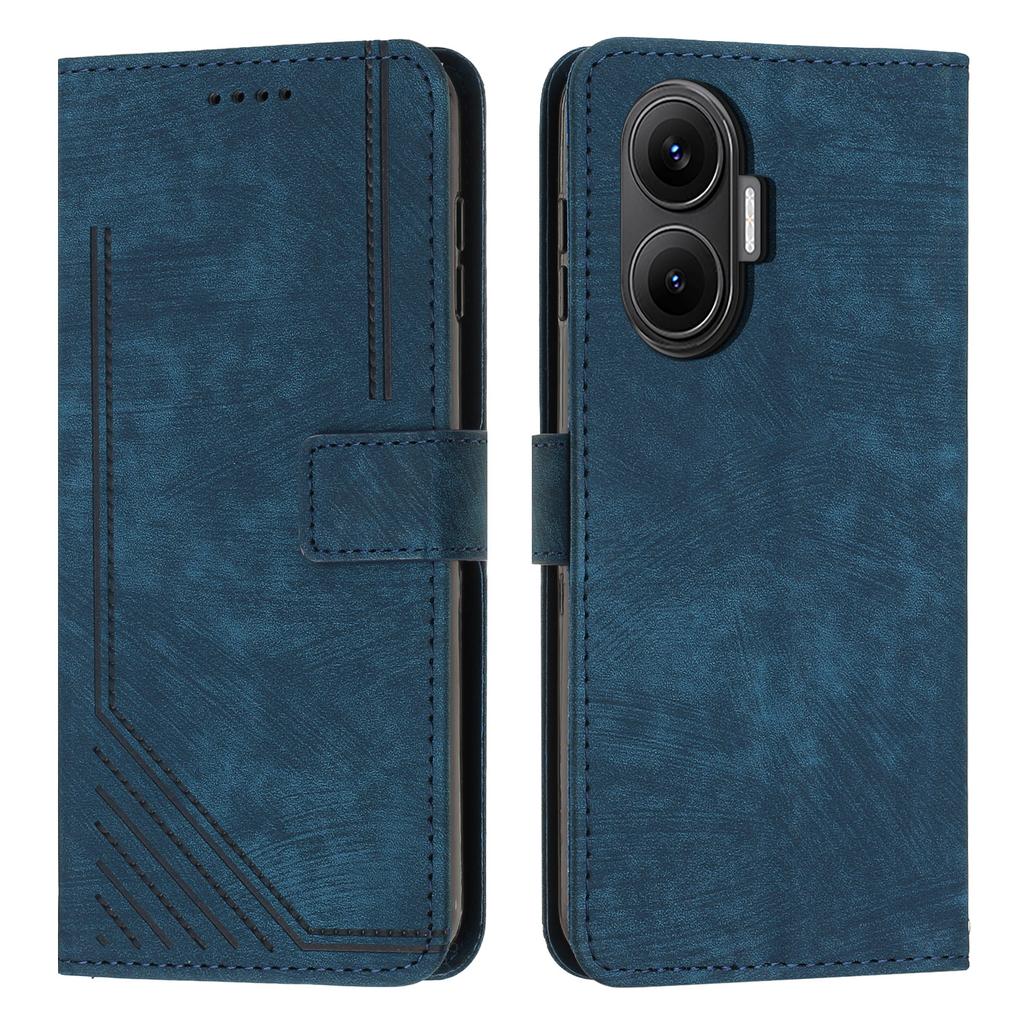 For Xiaomi Redmi Turbo 4 Pro 5G/Xiaomi Poco F7 5G Stand Case Imprinted Lines Leather Phone Cover